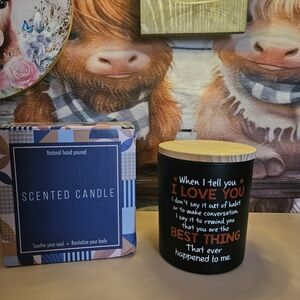 Heartfelt Black Scented Candle with Inspirational Quote